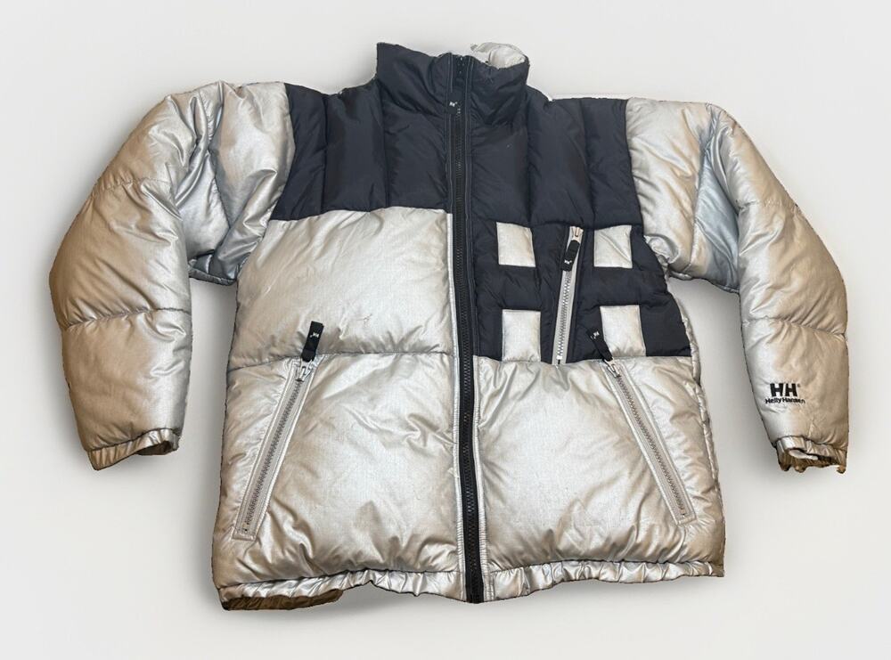 VINTAGE HELLY HANSEN COLOR BLOCK PUFFER JACKET SIZE MEDIUM